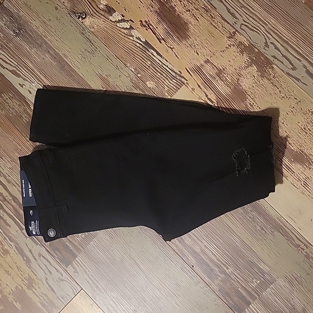 Hollister High Rise Skinny Denim Black Jeans Womens Size 25 NWT